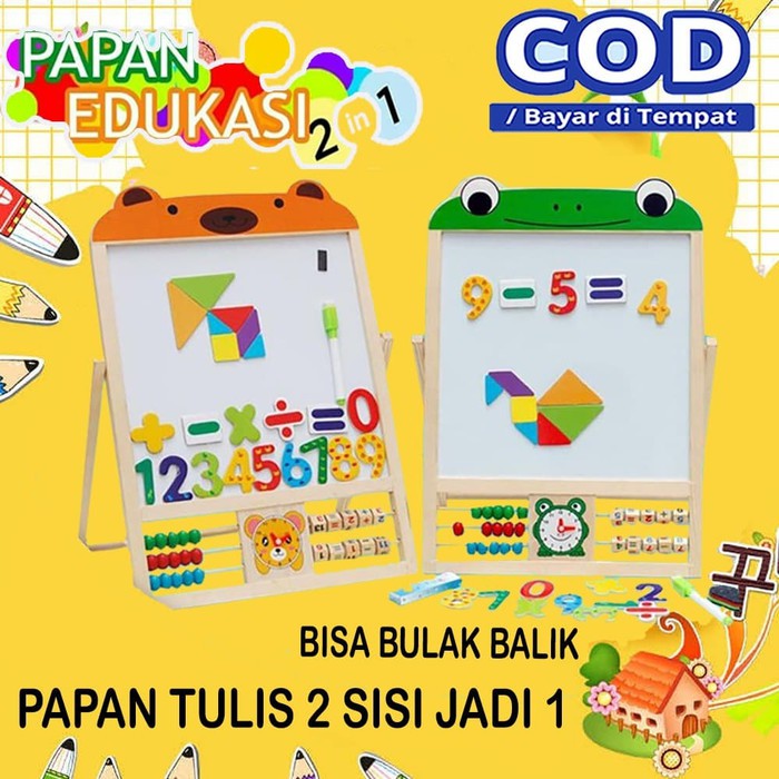 

Langsung Order Learning Easel 3 in 1 / Drawing Board Set / Papan Tulis Anak - motif kodok Limited