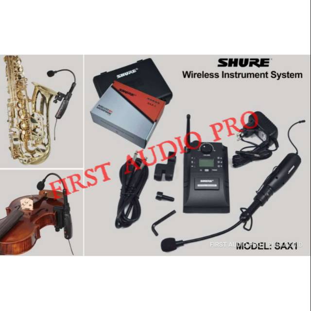 NEW MIC WIRELESS SHURE SAX 1 INSTRUMENT SAXOPHONE/ BIOLA/ FLUET DLL