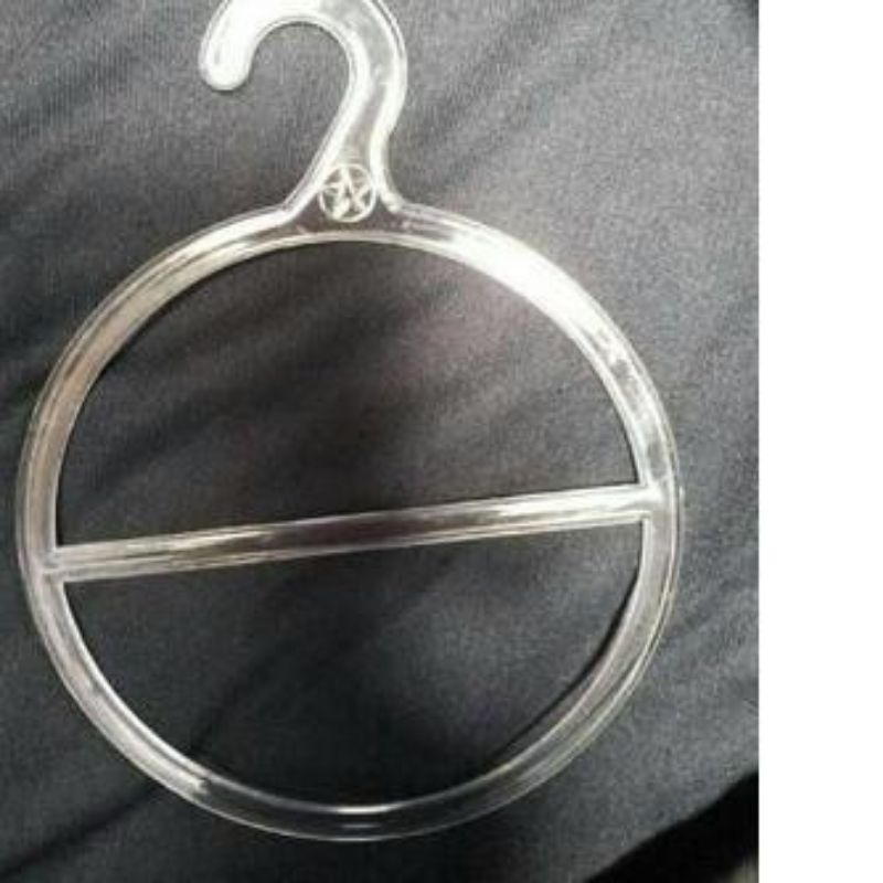 hanger kerudung bening bulat / hanger plastik bulat / hanger hijab
