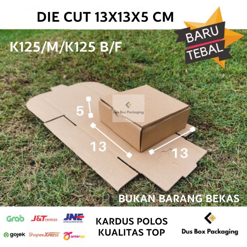 

Kardus box die cut 13X13X5 cm kotak packing