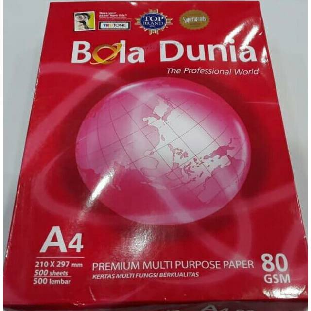 

Kertas HVS Bola Dunia A4 80 Gram