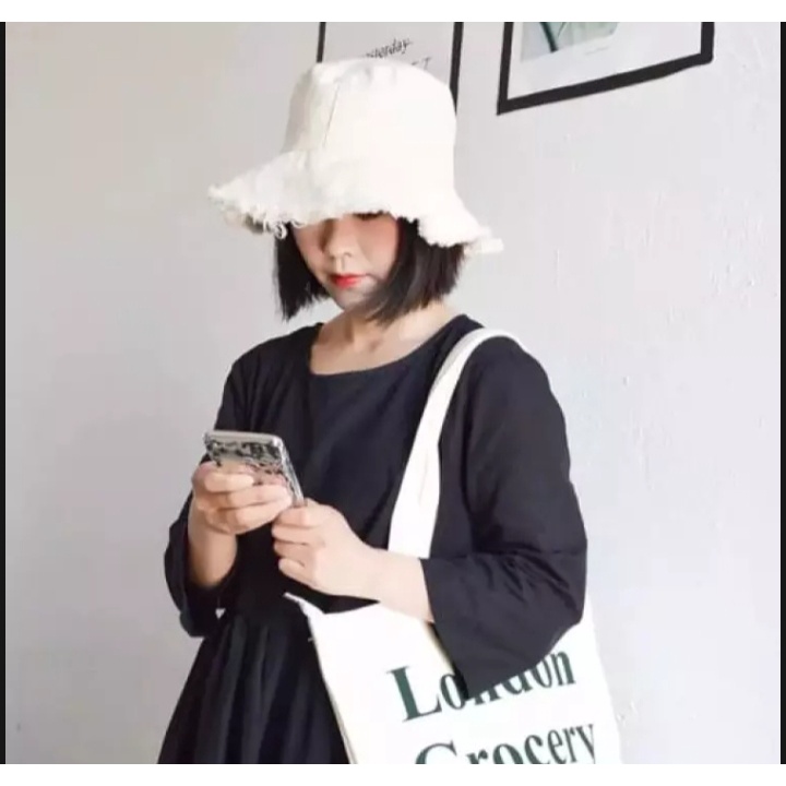 bucket hat rawis bulu unisex/bucket trendy wanita terbaru