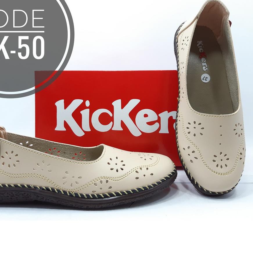 [GRADE ORIGINAL] Sepatu Kickers Wanita MK-50 Cream ✶