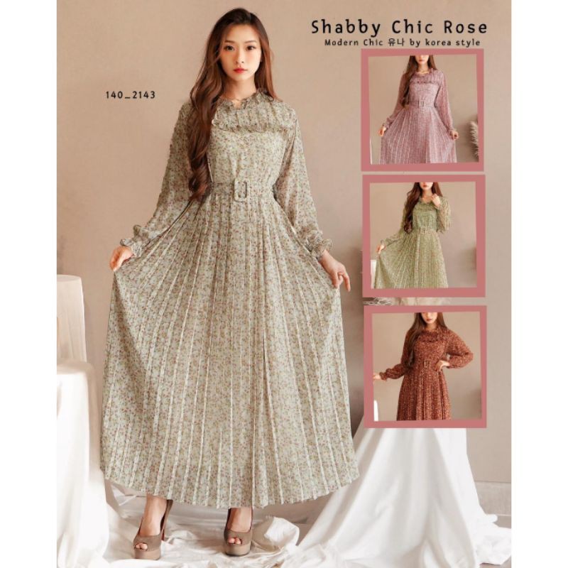 shannon maxi, gamis prisket plisket import, dress yuna