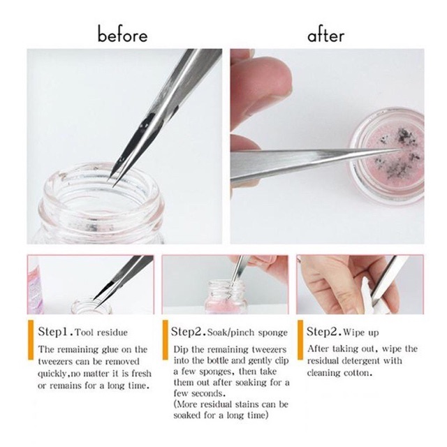 tweezer pembersih pinset cleanser cleaner eyelash extension / BOLA CAIRAN PEMBERSIH PINSET EYELASH EXTENSION