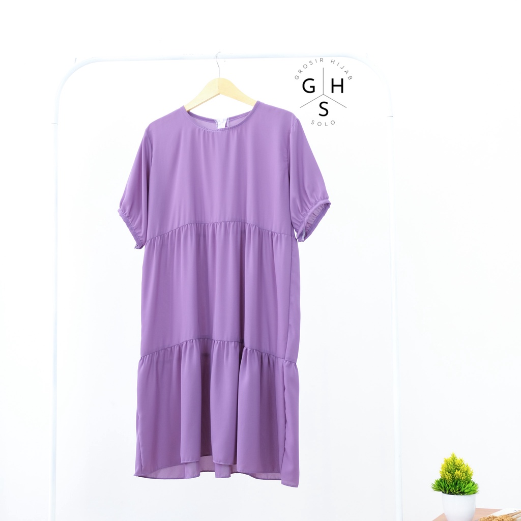 (MGA) TUNIK SIPHA OVERSIZE MIDI DRESS RUFFLE DAILY TUNIK PREMIUM