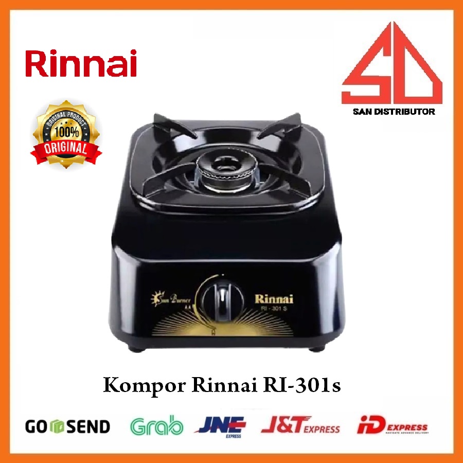 Kompor Gas Rinnai 1 tungku RI-301s / RI 301 s Rinai ORI GARANSI RESMI