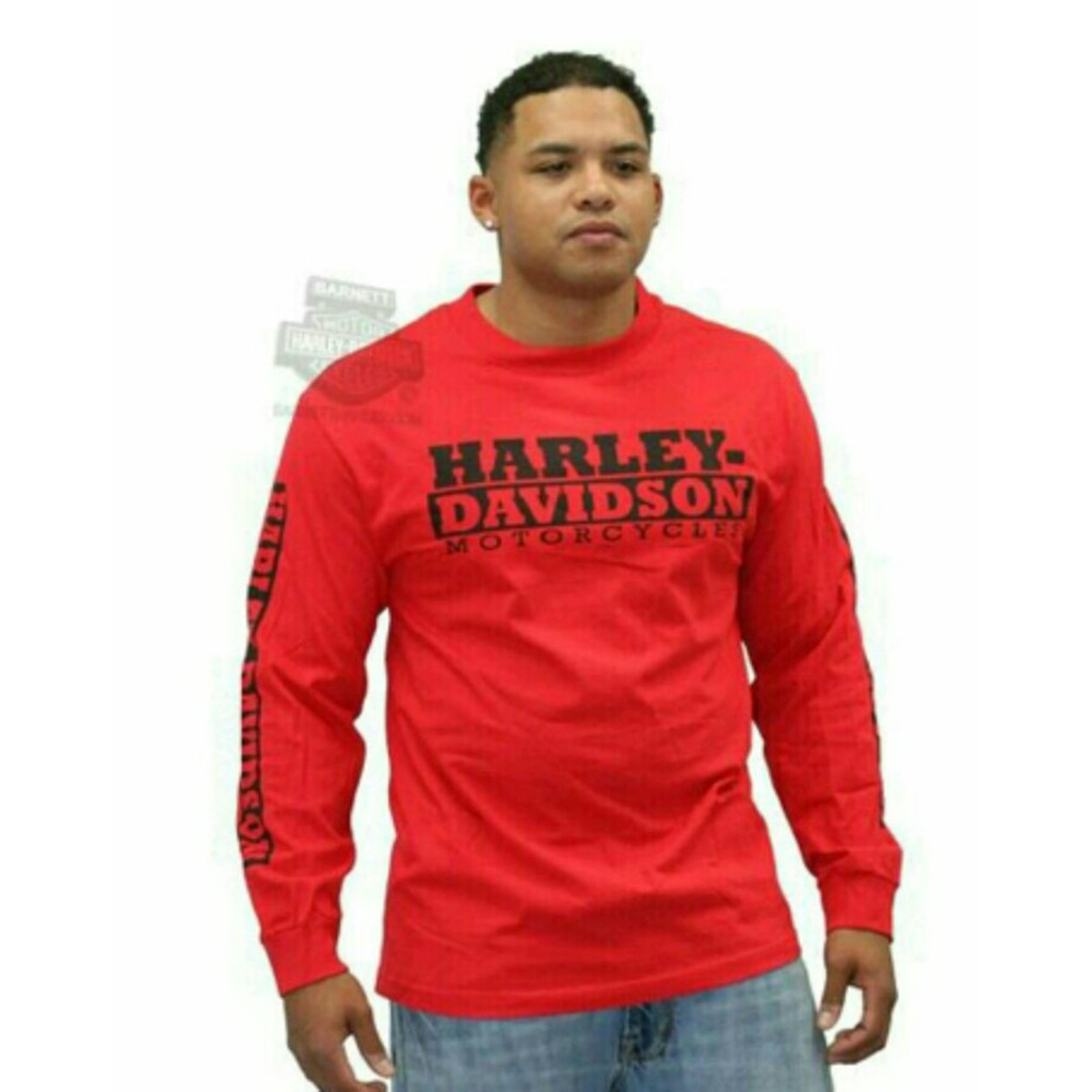 kaos lengan panjang harley davidson merah kaos longsleeve harley davidson