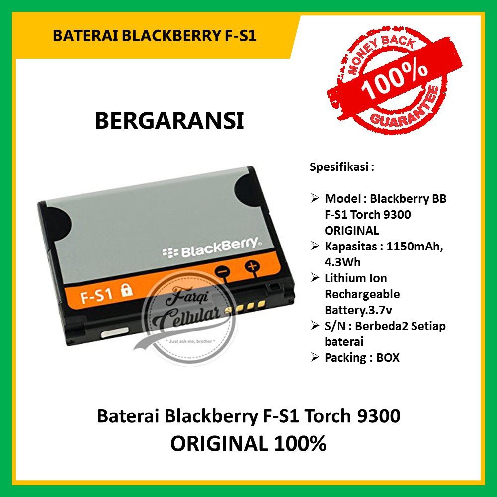 Baterai Batre Battery Blackberry Torch 9800 - Original Bergaransi m