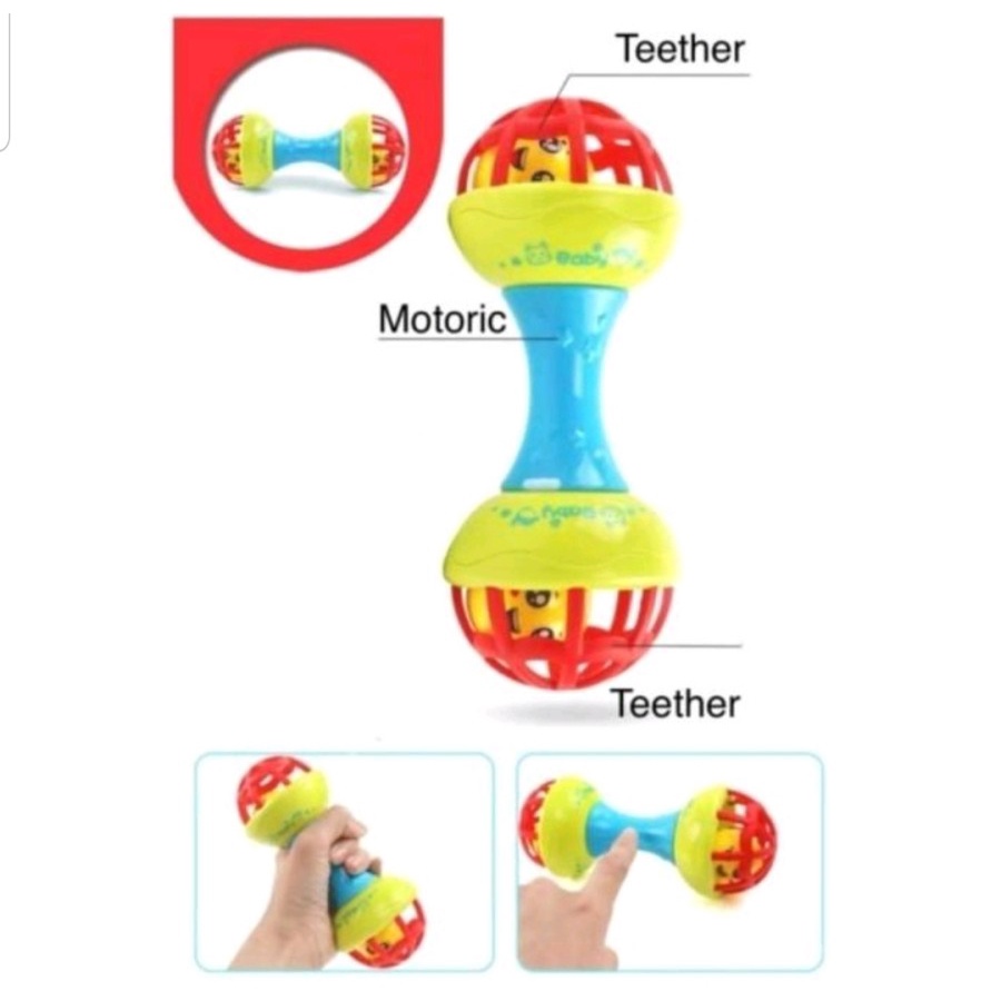 MAINAN KERINCINGAN LIVELY BABY - STICK BUNYI KERINCINGAN BABY SOFT TEETHER GIGITAN BAYI - BC