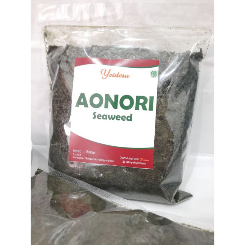 

Aonori 500Gram Nori Bubuk Ganggang Laut atau Rumput Laut Powder