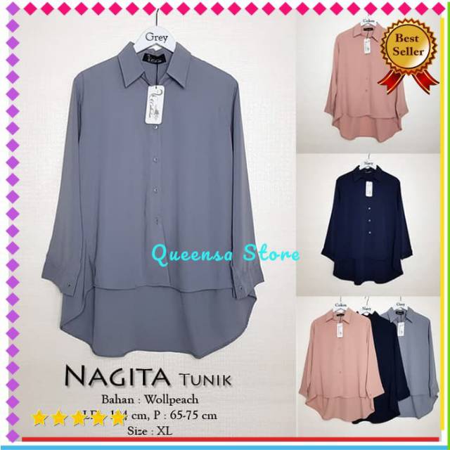 Atasan Wanita/Atasan Tunik Wanita Muslim/Atasan Wanita Nagita Tunik