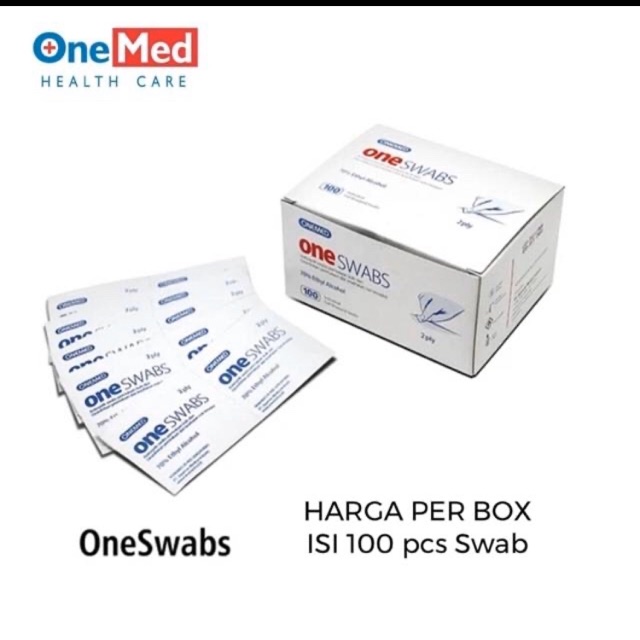 ALCOHOL SWAB ONEMED (HARGA PER BOX ISI 100PCS)