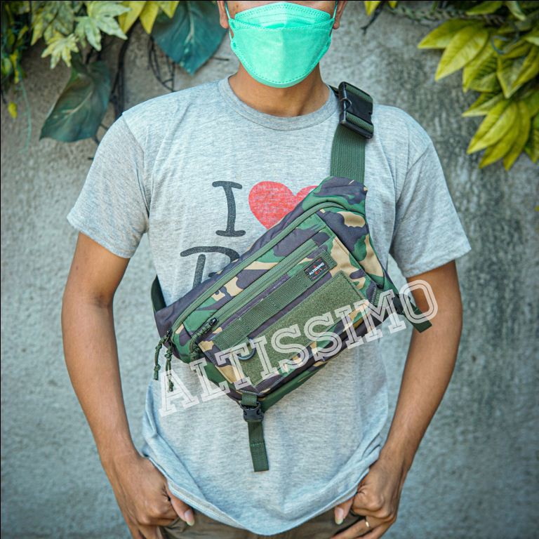 Tas Tactical Army Loreng Tentara Waistbag Polisi Militer Selempang TNI Brimob Pelopor Altissimo