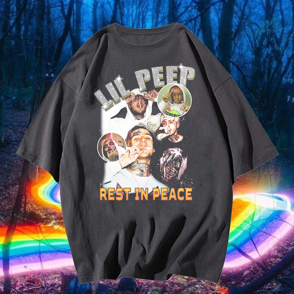 LIL PEEP OVERSIZE KAOS PRIA WANITA T-SHIRT VINTAGE RAP TEE
