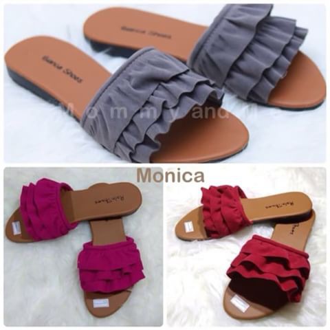 Sandal Wanita Flat Slop Renda &quot;Monica&quot;