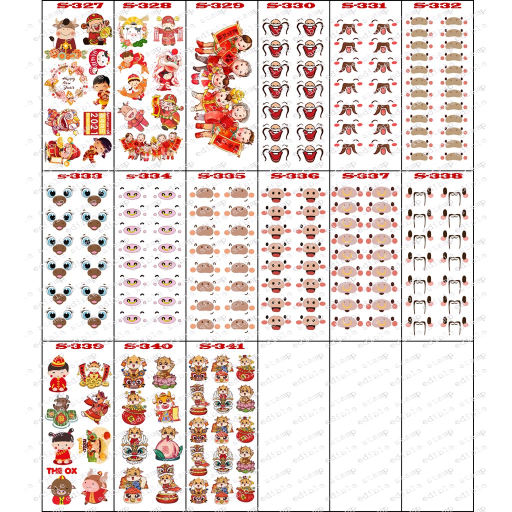 

Edible Stamp Stiker Makanan Edible Stiker Edible Image Edible Print Sticker Makanan S327-S341