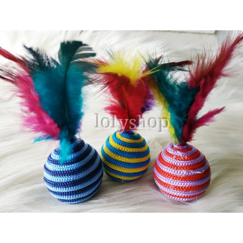 MAINAN KUCING CAT TOYS BOLA BULU ECER GROSIR