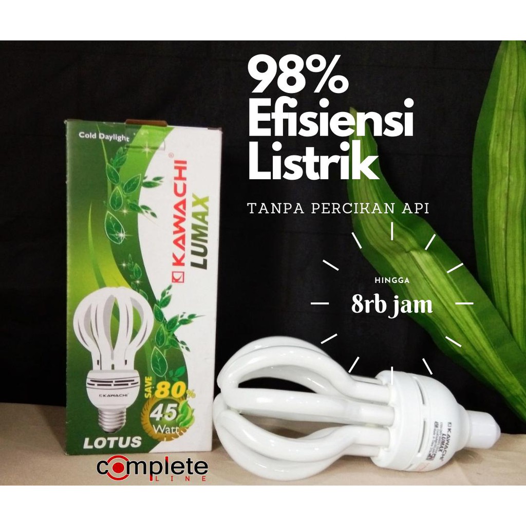 Bola lampu lotus 45w dan 65w kawachi lumax