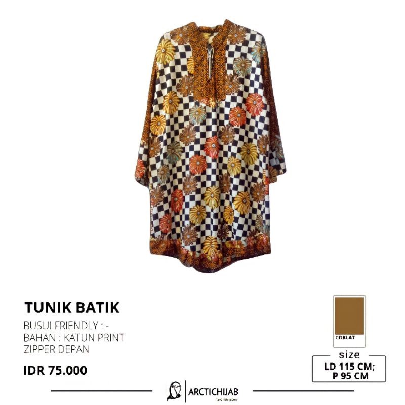 TUNIK BATIK KERJA | ATASAN BAJU BATIK BUSUI BAHAN KATUN