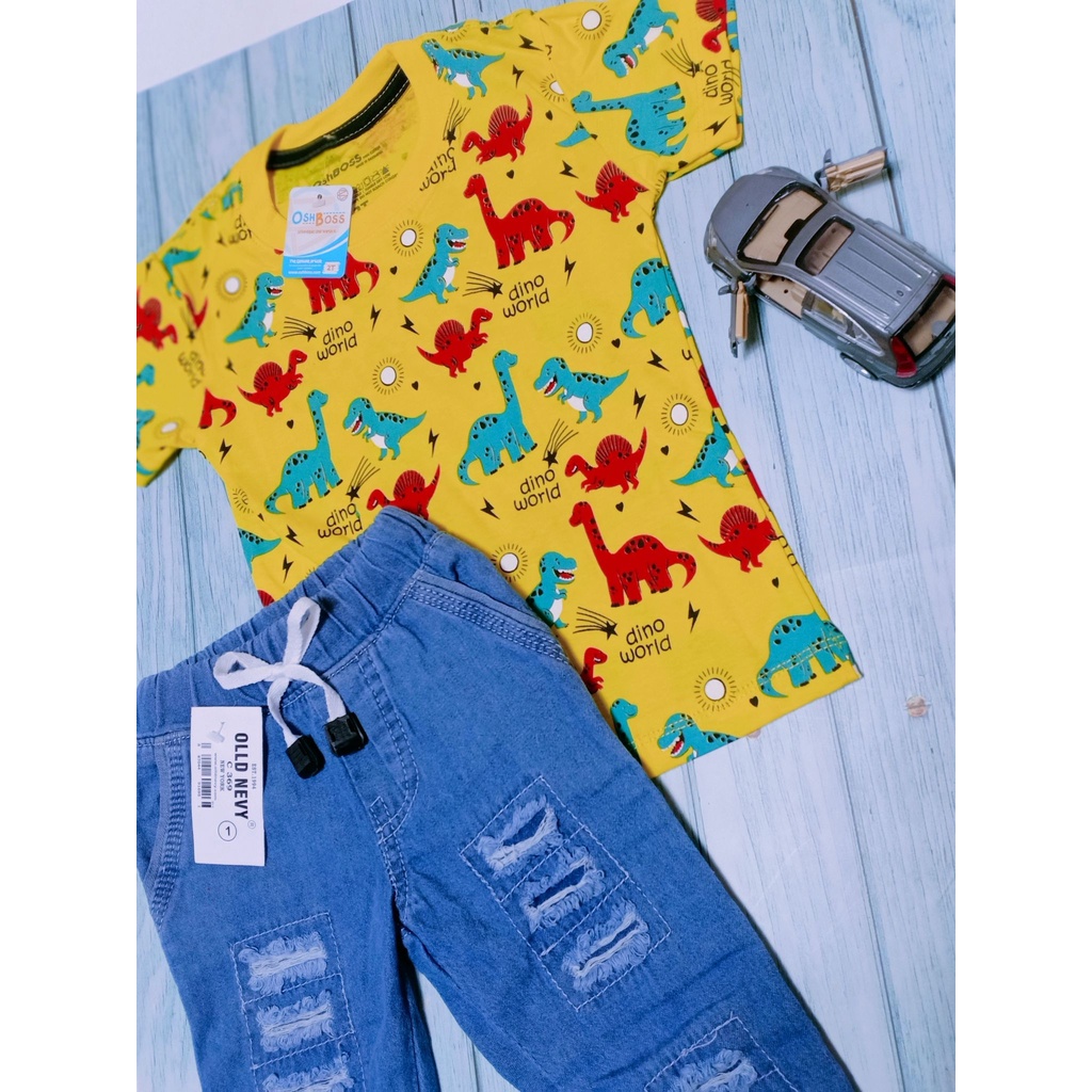 STJRP - Premium Setelan jogger ripped anak dan kaos distro karakter 1-8 tahun part 2-7