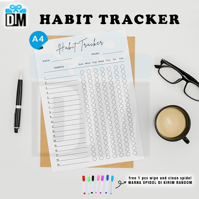 

Habit Tracker Wall Planner Daftar Kegiatan To Do List Broad Weekly Poster Magnetic Polos #M