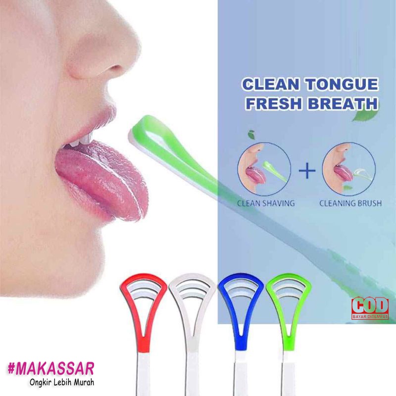 PEMBERSIH LIDAH / SIKAT LIDAH KUALITAS 2 FUNGSI / TONGUE CLEANER SCRAPER FOOD GRADE MAKASSAR