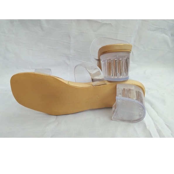 kharisma heels wanita hak tahu kaca cenderella NA-08 bahan mika jelly