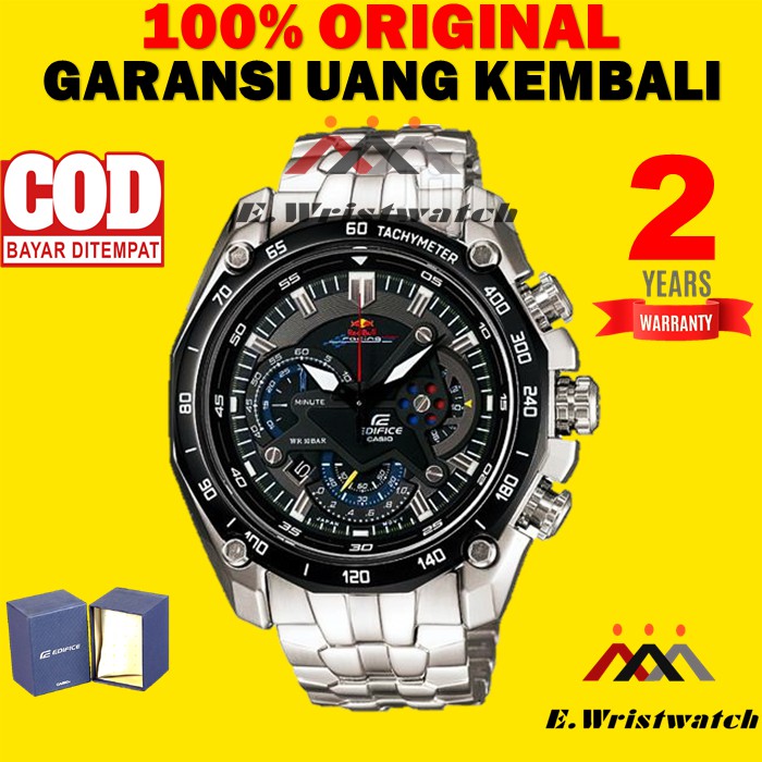 JAM TANGAN CASIO EDIFICE EF550 SILVER BLACK CASIO EDIFICE ORIGINAL EF 550 GARANSI