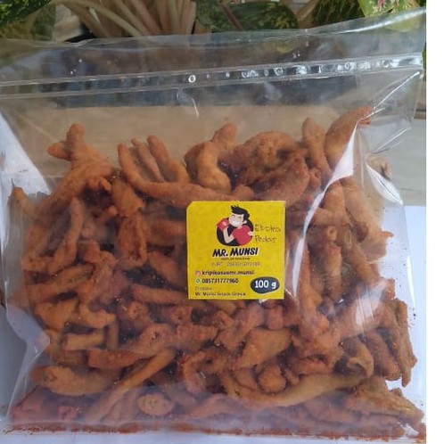 Jual Keripik Usus Ayam 1 Kg Aneka Rasa Kripik Usus Ayam 1000 gr cemilan