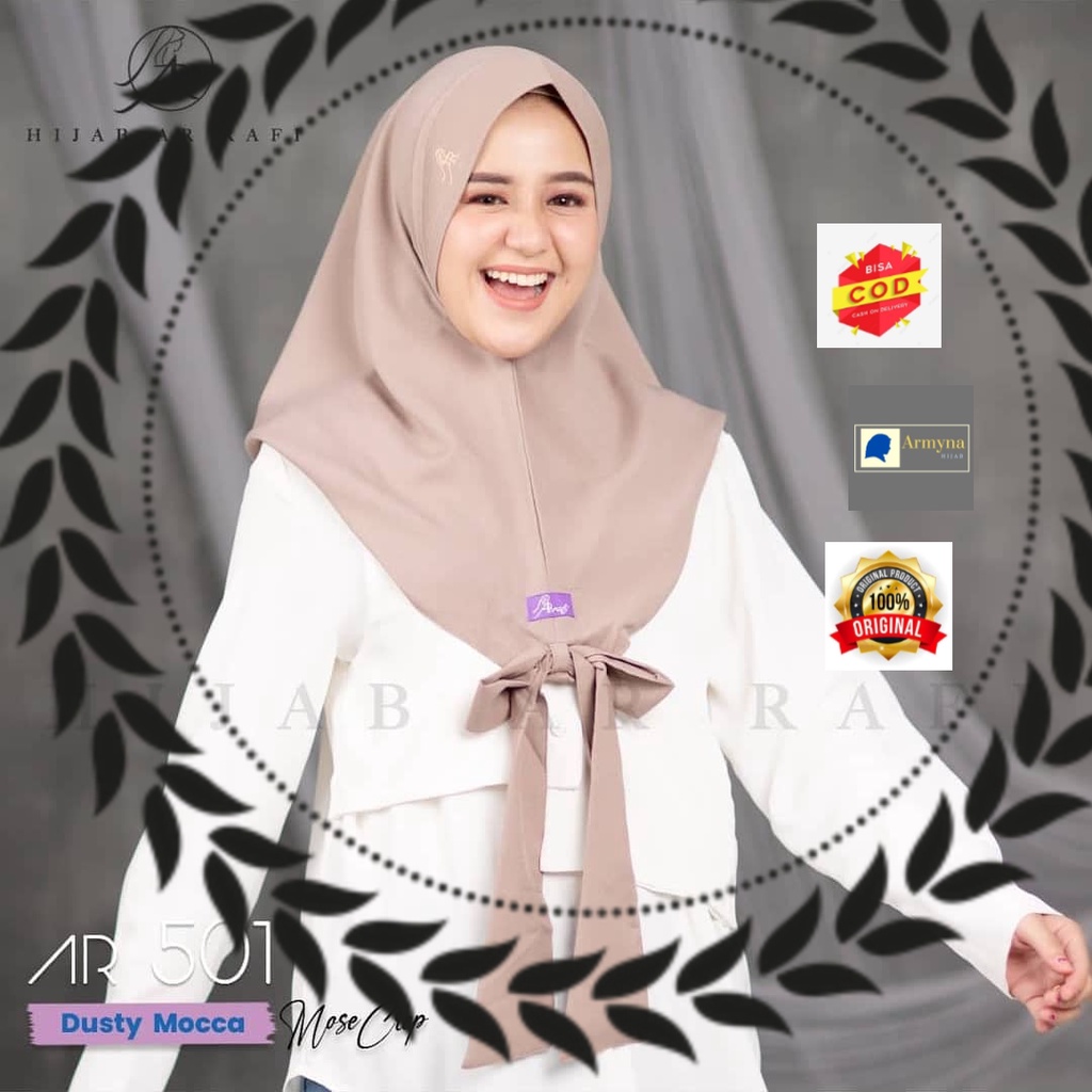 Hijab Instan ARRAFI AR 501 Hoodie Mosecrepe Premium Pita Semi Pet Original