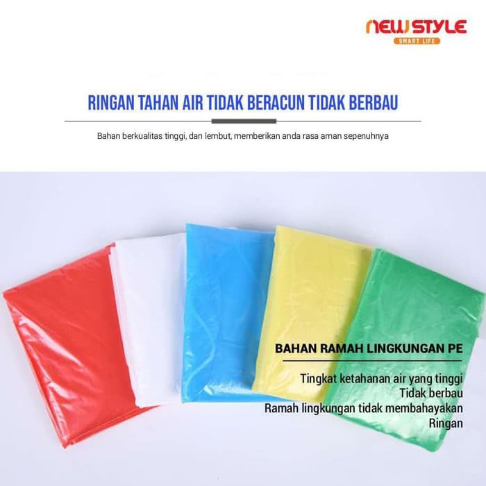 Disposable Rain Coat Jas Hujan Tipis Sekali Pakai - Random Color