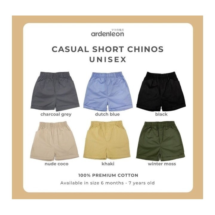 ArdenLeon CHINOS CASUAL SHORT UNISEX / Arden Leon Celana Pendek Unisex Anak NEW