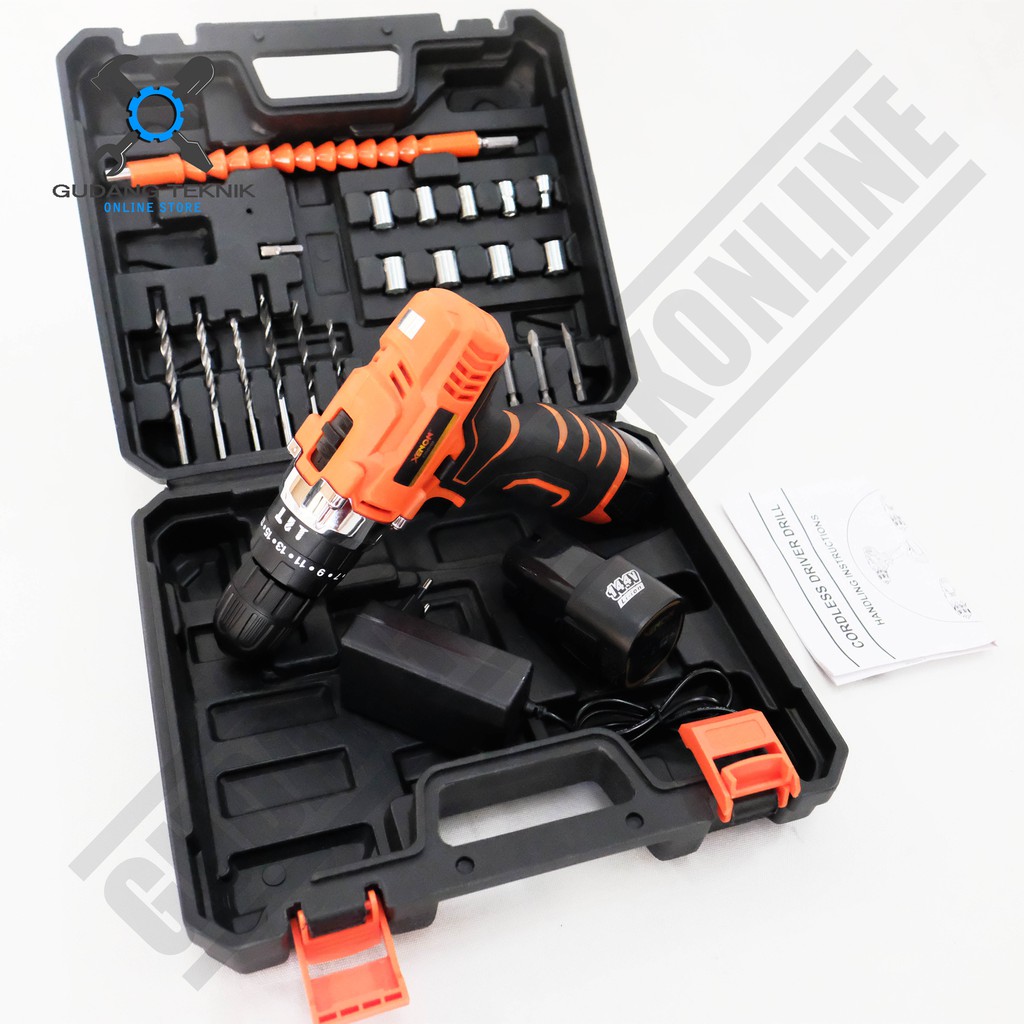 XENON CDID707 Bor Beton Charger 14.4V Cordless Impact Drill 2 Baterai CDID 707