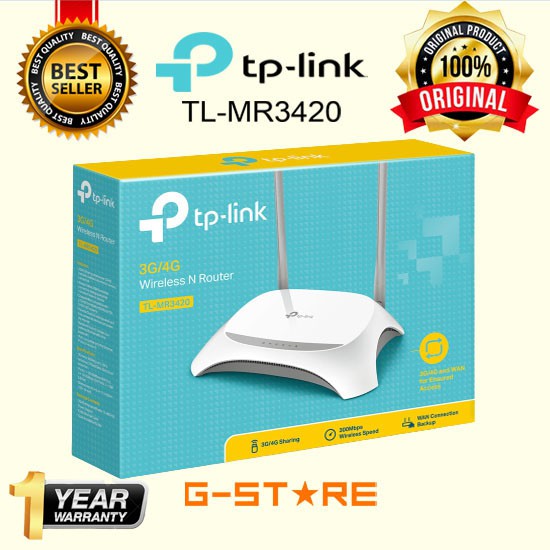 TP Link MR3420 Router 3G/4G USB Modem Wireless 300Mbps TL MR3420 Router Wifi Internet Murah ORIGINAL