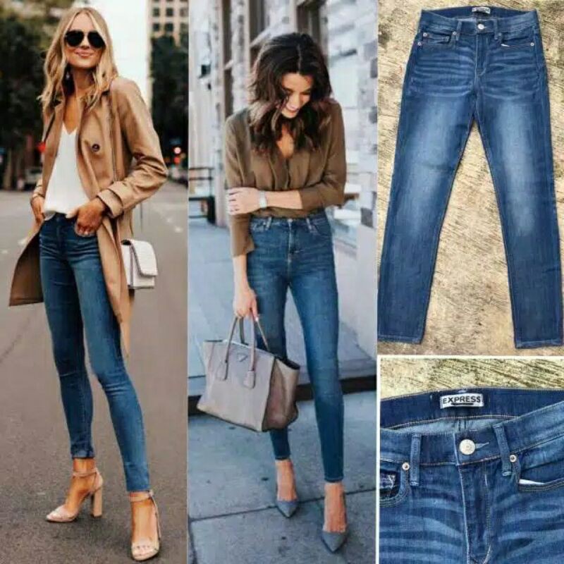 Celana Jeans Wanita Slim & Straight *EXPRESS