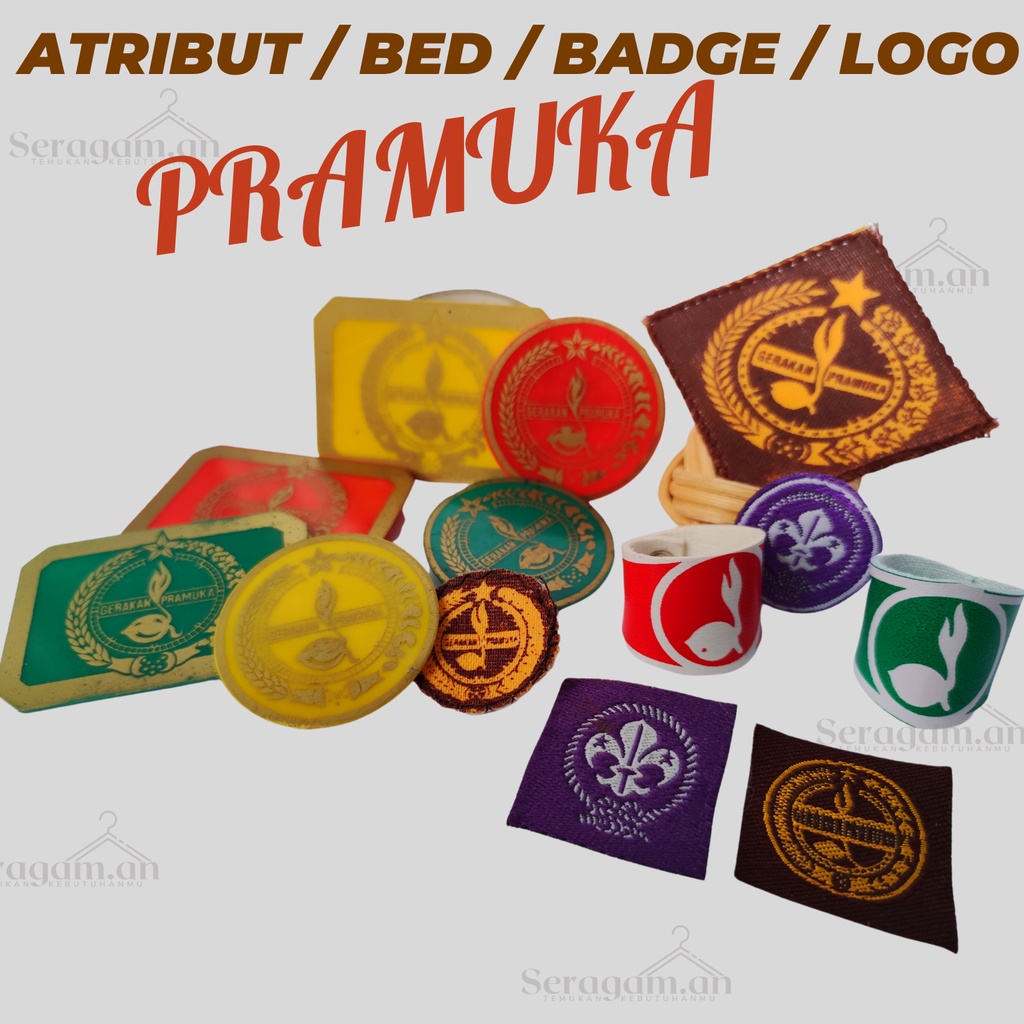 

ATRIBUT PRAMUKA LENGKAP (TANDA PANDU / RING KACU / PIN TOPI / BUNGA LELI / TUNAS KELAPA)