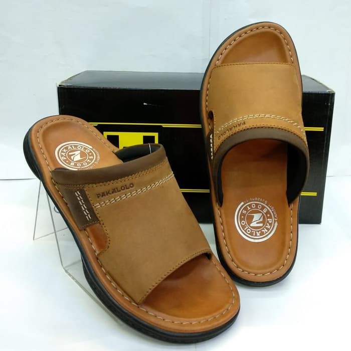  sandal  kulit pakalolo  N 0873 tan 39 43 original Cokelat 