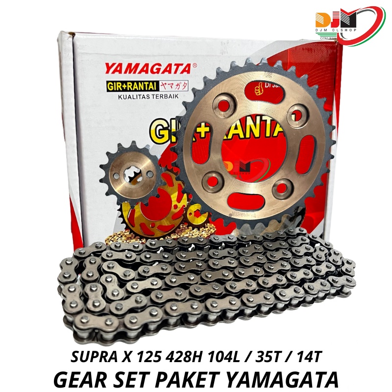 Gear Set Paket SUPRA X125 KPH 420H 35T 14T Original Yamagata