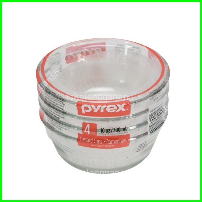 Mangkok Kaca - Pyrex Set Mangkuk Kaca 300 Ml 4 Pcs