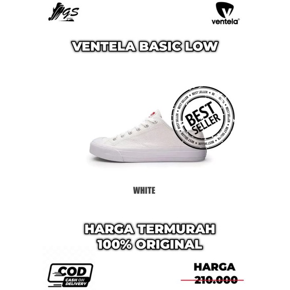 Ventela Basic Low White Original 100% Sepatu Ventela Sepatu milenial