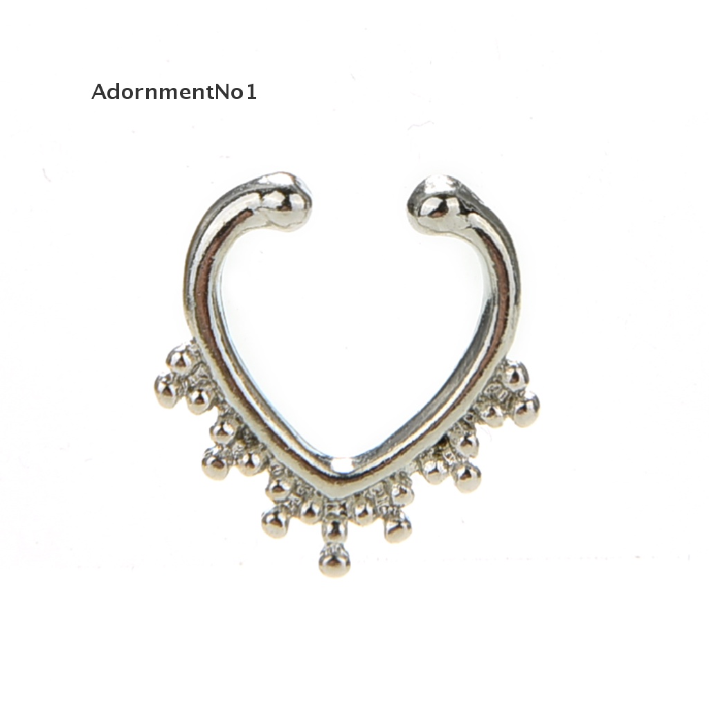 (AdornmentNo1) 1pc Cincin Tindik Hidung Palsu Bahan Stainless Steel Untuk Wanita