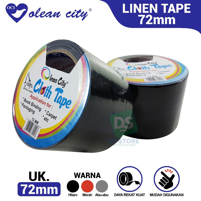 

LAKBAN / LINEN TAPE 72mm WARNA HITAM 3" OLEANCITY
