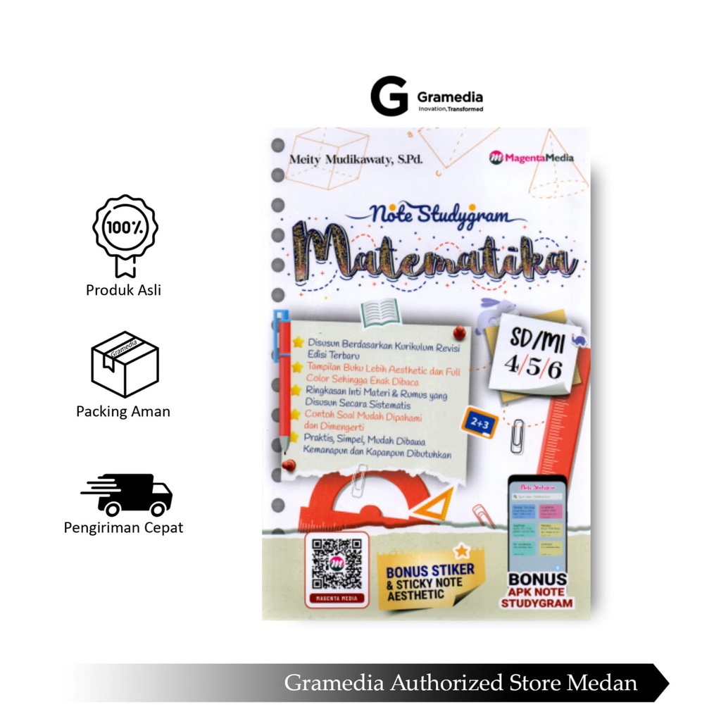 Gramedia Medan - NOTE STUDYGRAM MATEMATIKA SD/MI KELAS 4,5,6