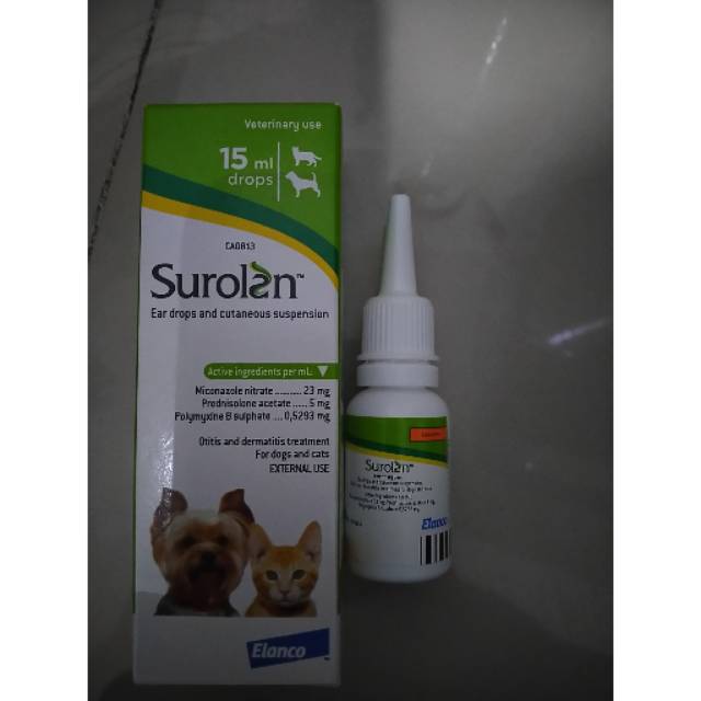 SUROLAN EAR DROP-OBAT TETES TELINGA KUCING-OBAT TETES KUTU TELINGA EAR MITE OTITIS DERMATITIS ANJING