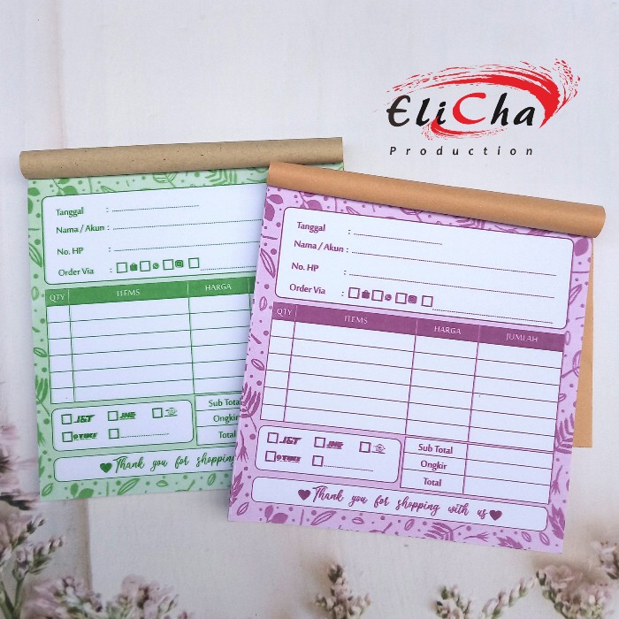 

nota penjualan online kecil 1/6 folio