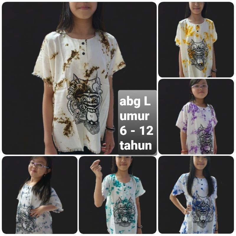 baju Bali abg L  barong dasar putih umur 6-12 tahun