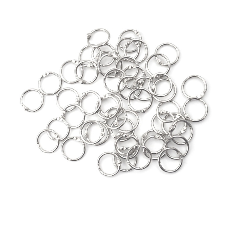 {LUCKID}50 Pcs Staple Book Binder 20mm Outer Diameter Loose Leaf Ring Keychain