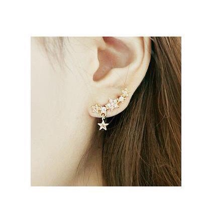 Anting fashion bintang drop rangkaian bintang star model korea lucu imut terbaru