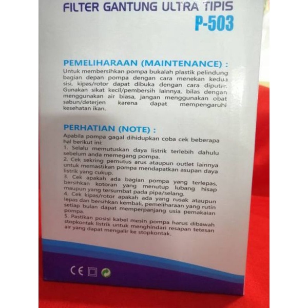 PROMO MURAH Pompa aquarium filter gantung KYOTO P 503